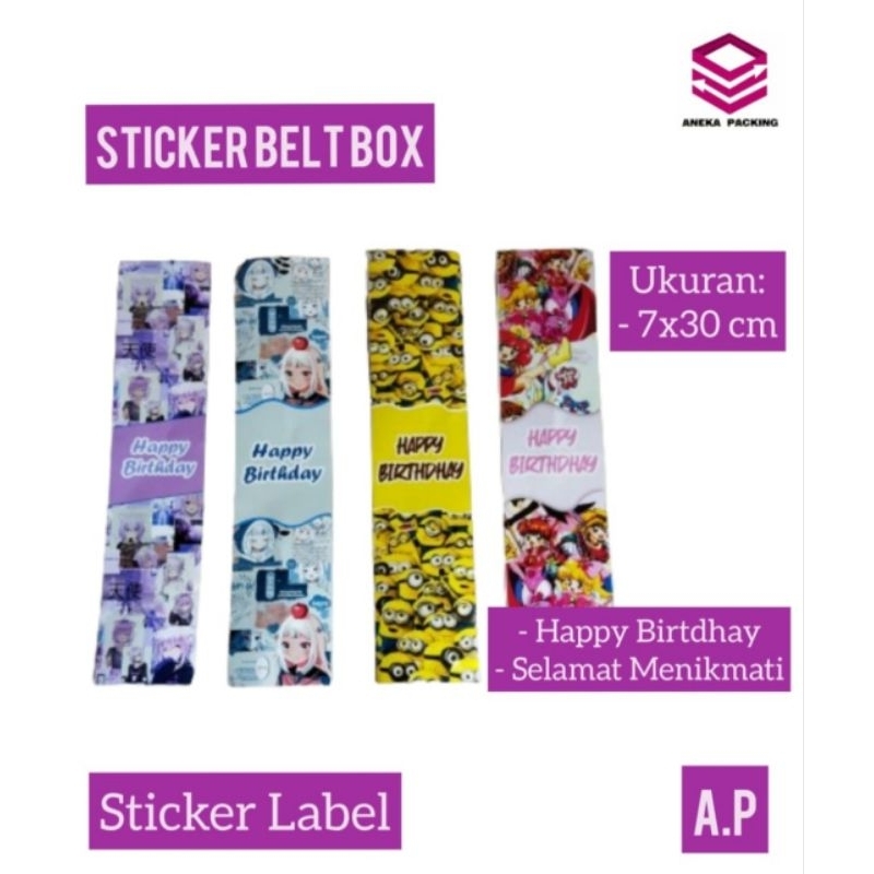 

Sticker Belt Box 7x30 cm/Paper Belt Bento/Belt Happy birthday/sticker Belt Selamat menikmati