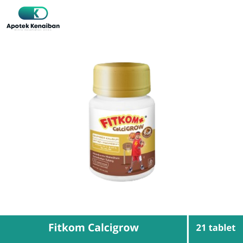 FITKOM CALCIGROW TABLET HISAP RASA COKLAT / VITAMIN TINGGI BADAN ANAK