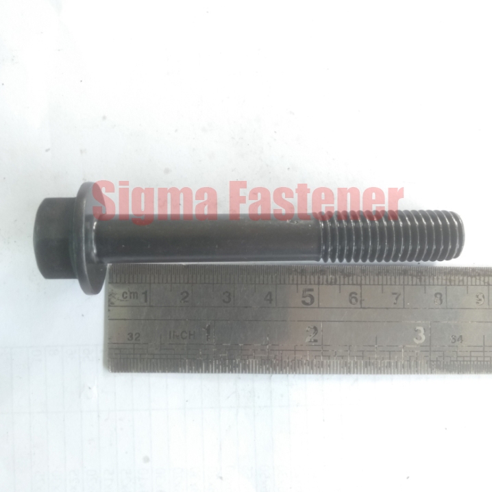 Flange Bolt Baut Topi Hitam M12x1.75x80
