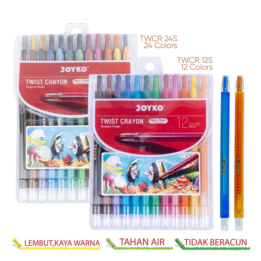 

Krayon Putar Joyko / Twist Crayon Joyko / 12 Warna / 24 Warna