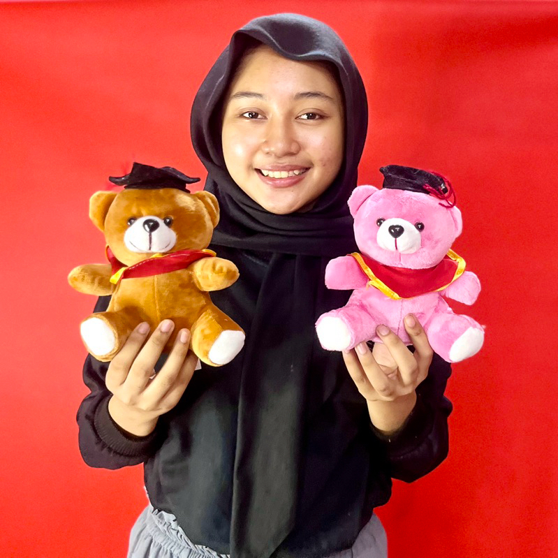 Boneka beruang teddy bear wisuda mini boneka beruang kecil bucket wisuda buket wisuda mini lucu ecof