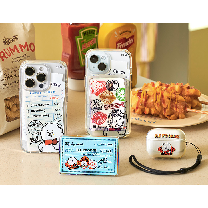 ELAGO BT21 RJ WELCOMING PARTY AIRPODS PRO 2 CLEAR MAG CASE RJ MAGSAFE CARD WALLET IPHONE 15 CASE
