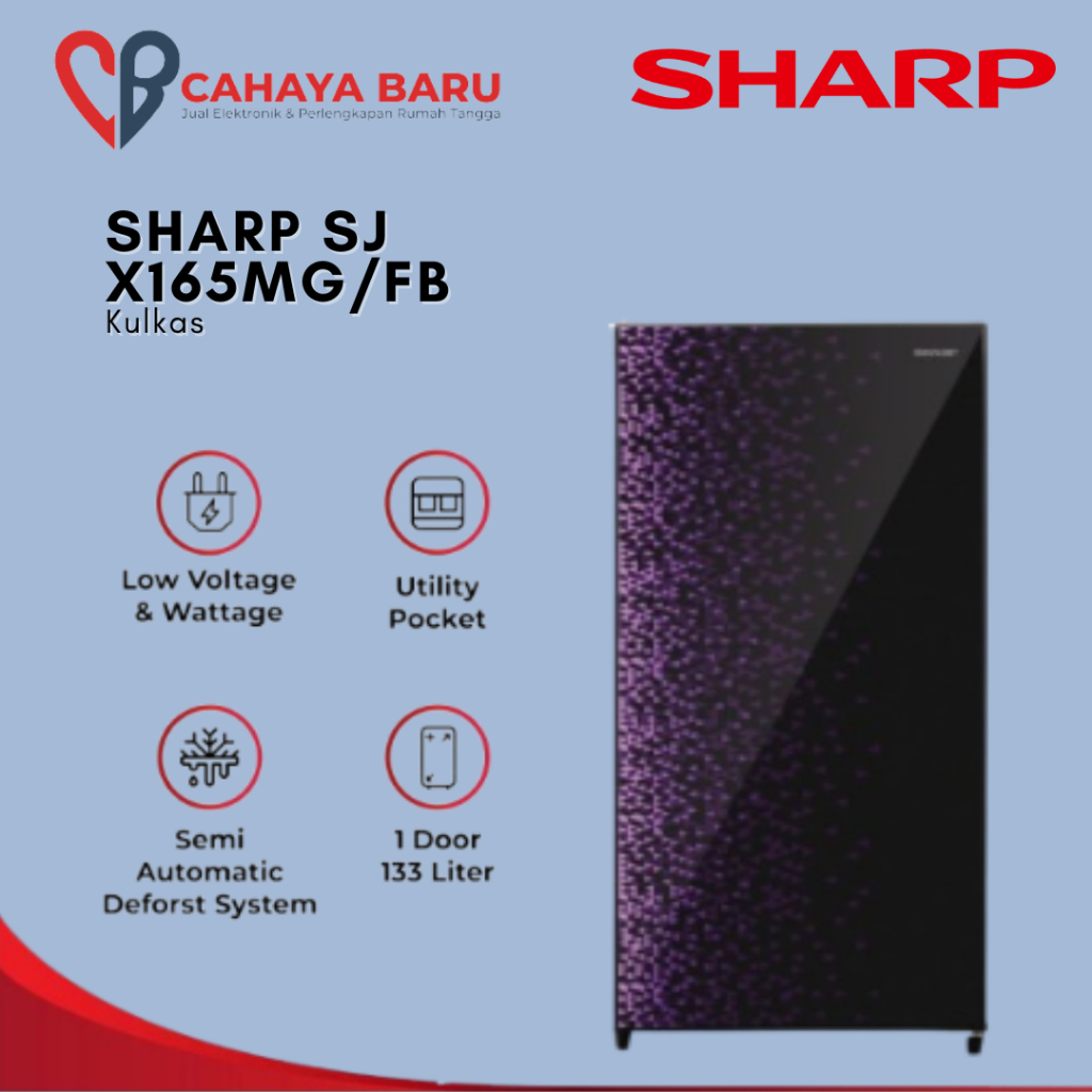 KULKAS SHARP SJ X165MG/FB