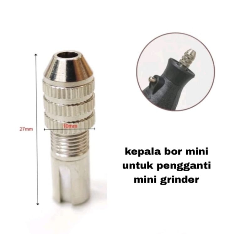Kepala bor mini chuck M8 buat pengganti mini grinder