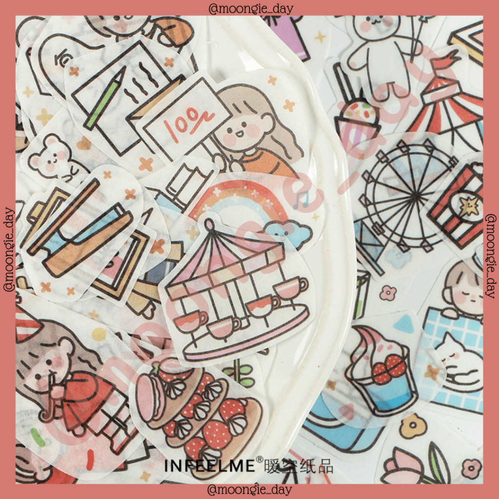 

40 PCS/BAG STIKER KERTAS TEMA DAILY GIRL FOOD TRAVEL STUDY HOLIDAY BULLET JURNAL JOURNAL DIY DIARY LUCU MURAH STICKERS