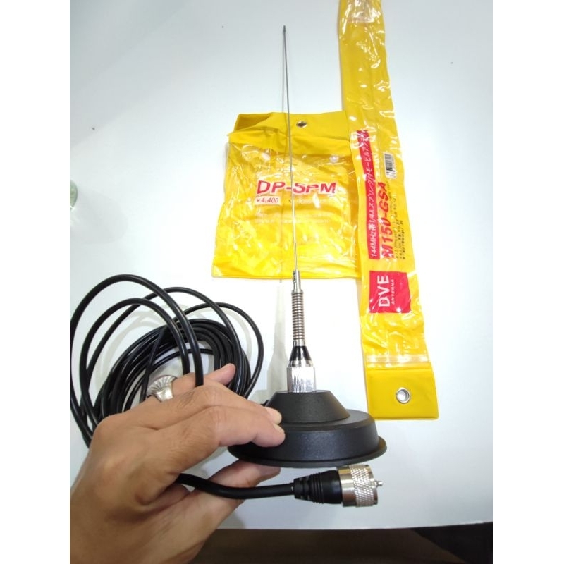 RB ANTENA RADIO RIG MOBIL VHF ANTENA DAN BREKET MAGNET PANJANG KABEL 5 METER