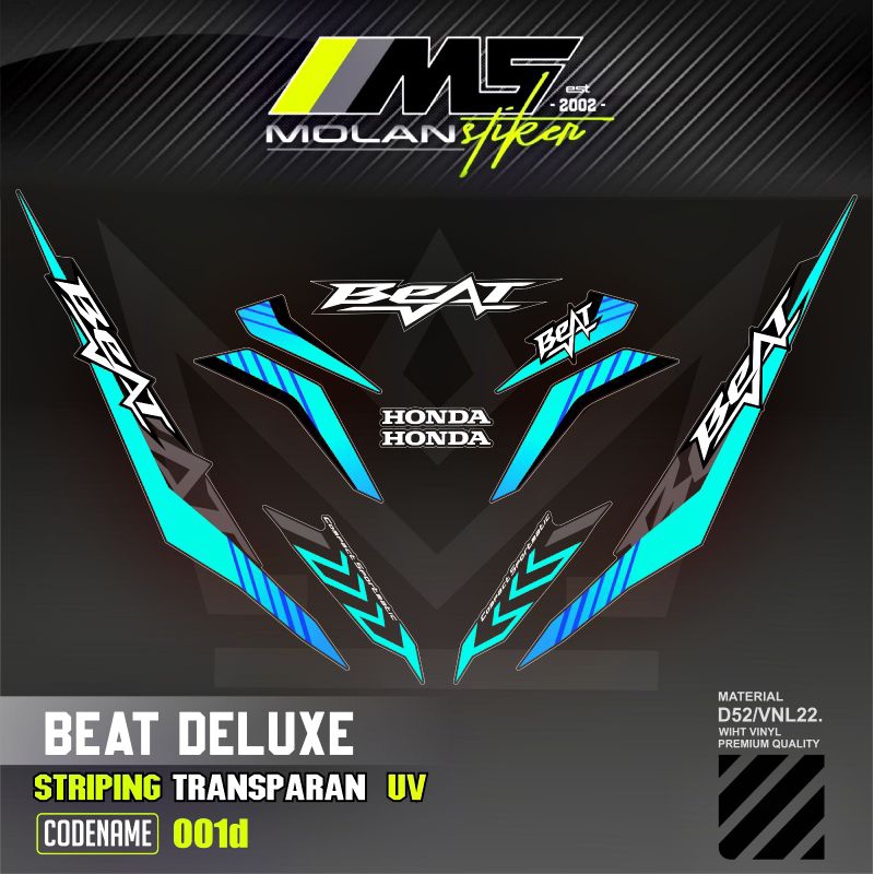 Decal Sticker Striping Variasi Transparan Uv Beat Deluxe Malaysia Beat Deluxe 2020-2024 & Beat Stree