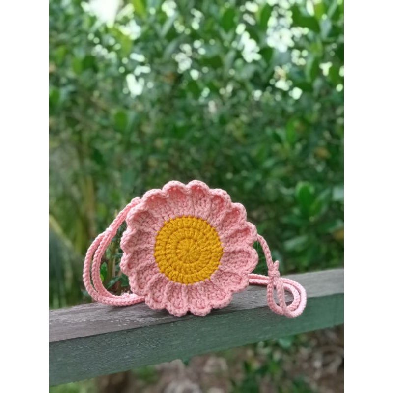 Crochennaa - Tas Rajut Anak Bunga Daisy/ Daisy crochet bag/Sling bag rajut anak
