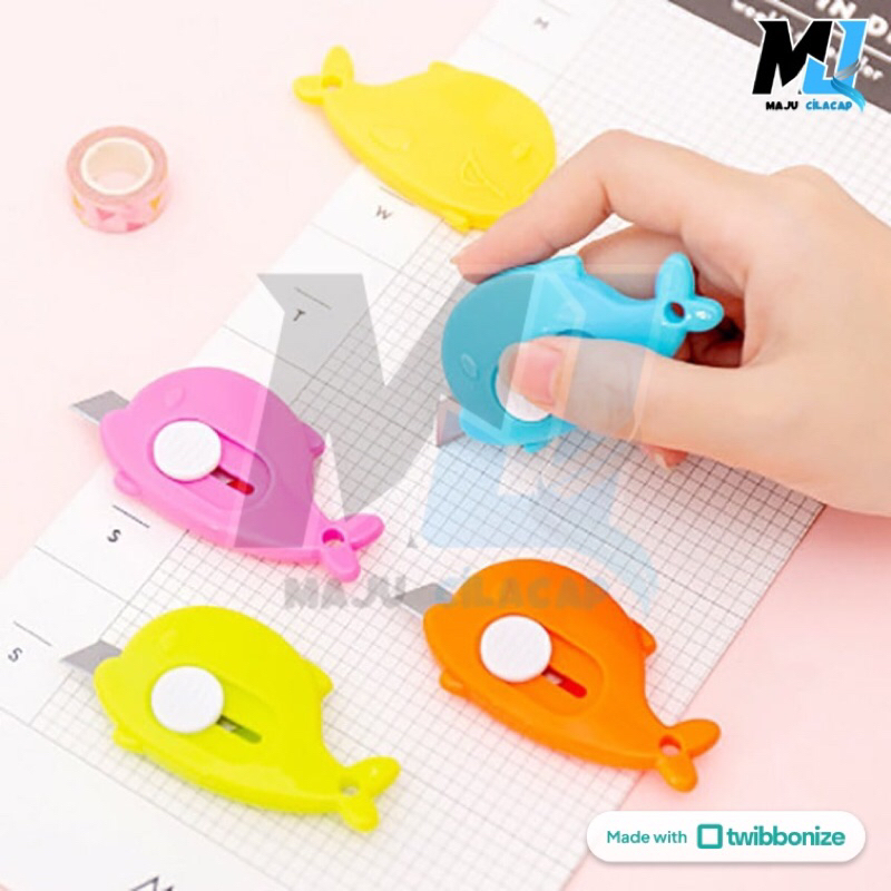 

10K Pisau Cutter Mini Model Awan & Dolphin Alat Bantu Potong Kertas Plastik Unboxing Paket Perlengkapan ATK Sekolah Travel Size Cloud Shape Sliding Knife Kater Kecil Lucu Cuter