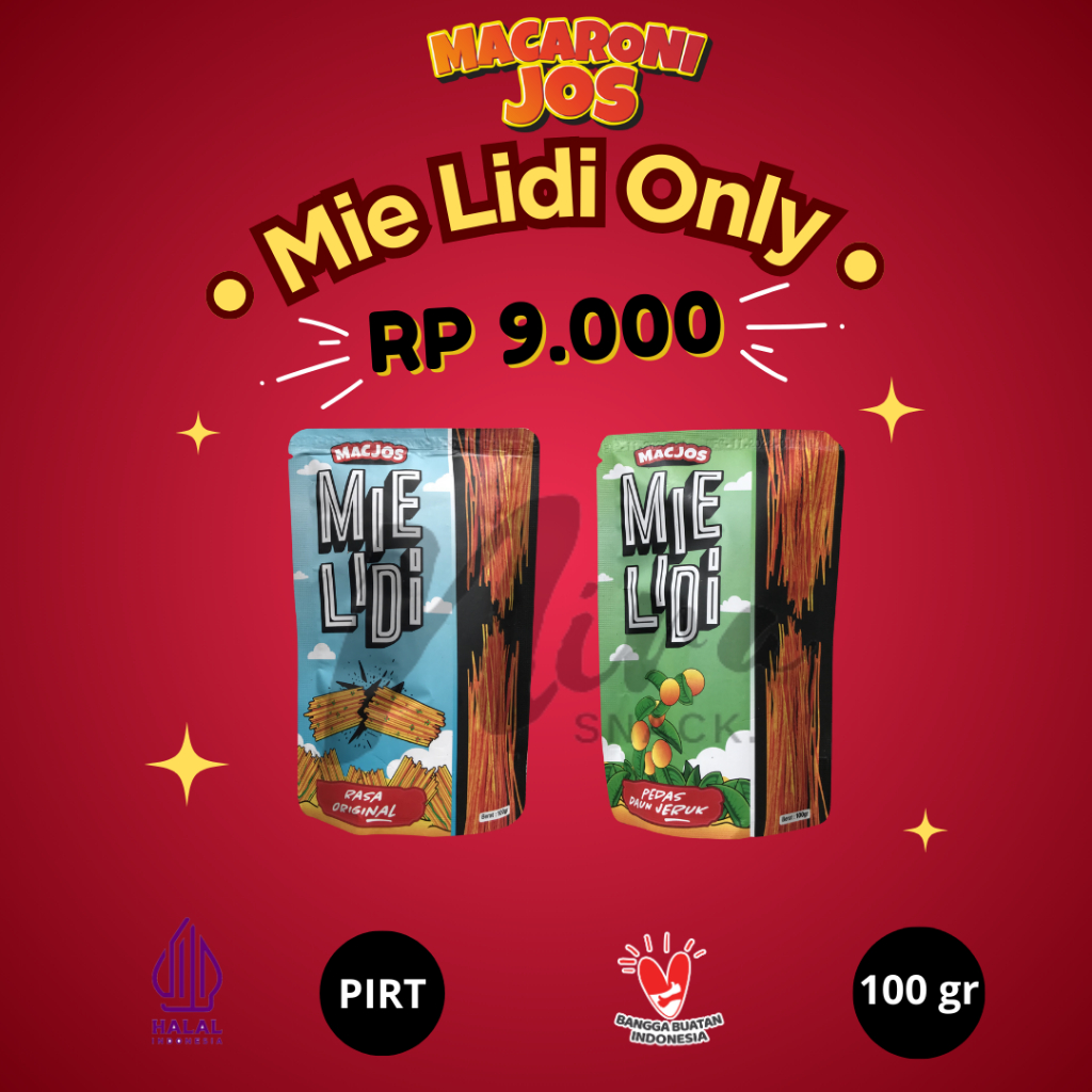 

Macaroni Jos | Mie Lidi Aneka Rasa Kemasan Besar (100gr)