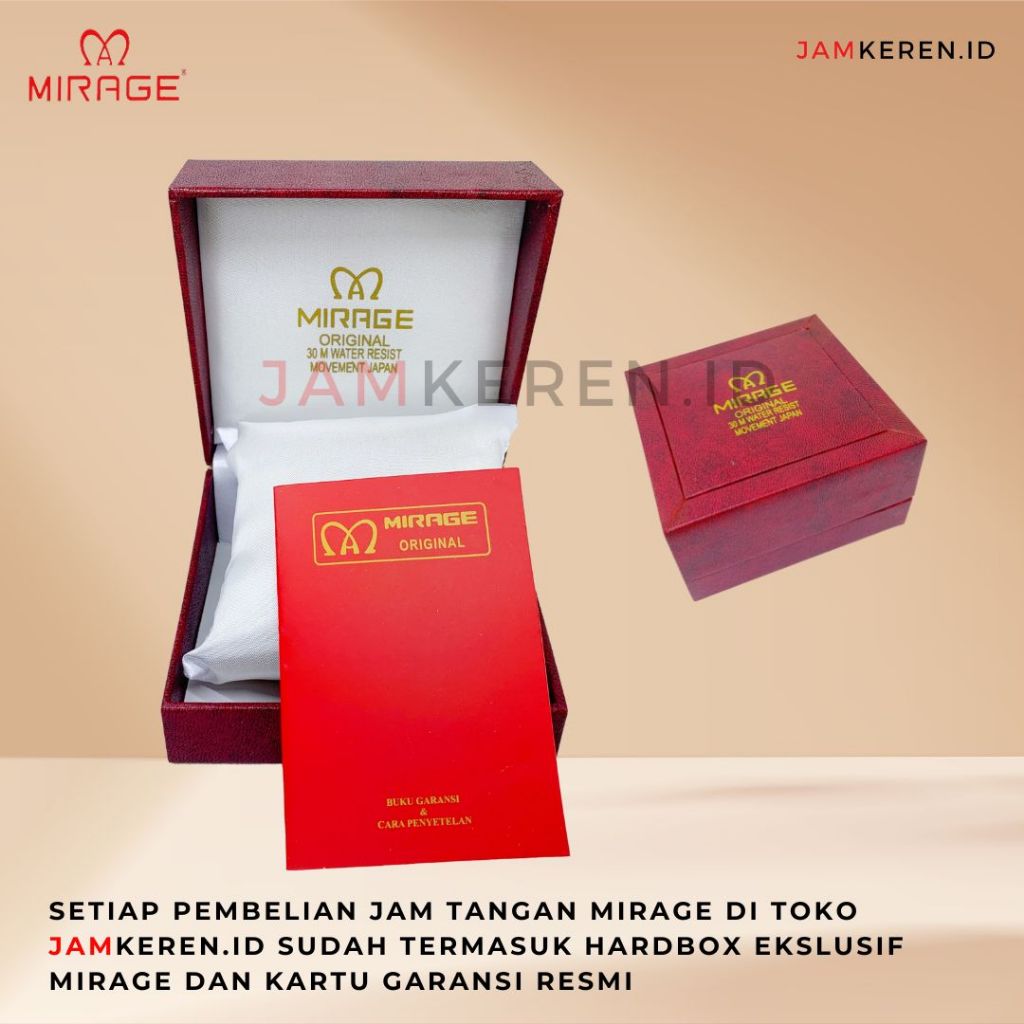 DISKON Jam Tangan Jam Tangan Pria Original 100% Mirage 8670 M Stainless Tipis Anti Air Original