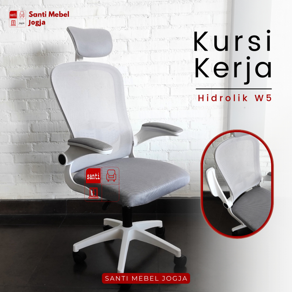 Kursi Kerja Kursi Kantor Hidrolik W5 grey
