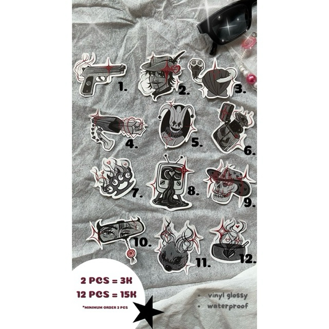 

black & pink sticker pack