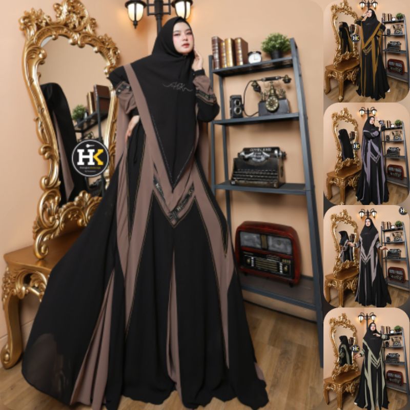 (9) HK AKASA BLACK 3  Baju Dress Gamis Hitam Akasya Black Series vol 3 HK By Dermawan. Nazra Sha
