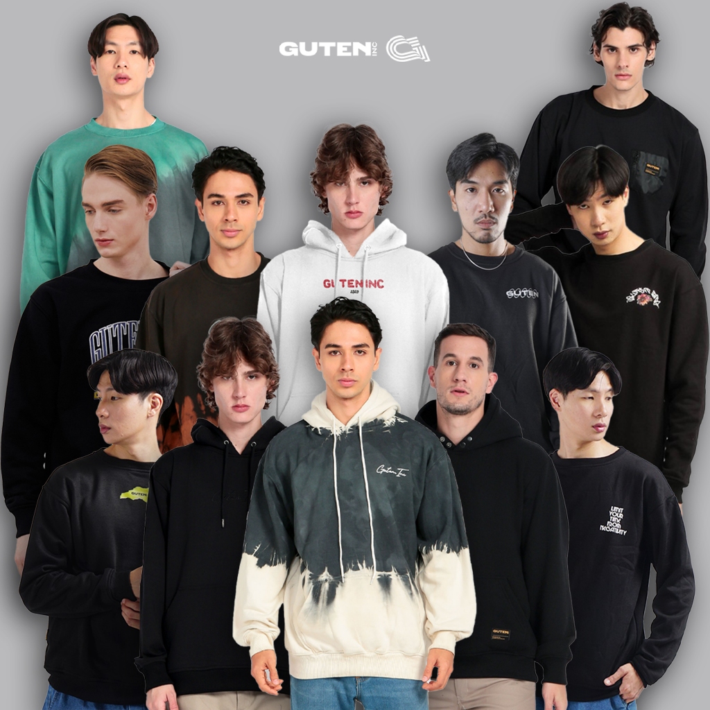 Guten Inc - "VOLUME 1" Sweater Hoodie Pria Hitam / Jacket Sweater Black Guten