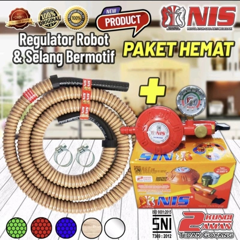 REGULATOR ROBOT HEMAT GAS  PAKET SELANG WARNA