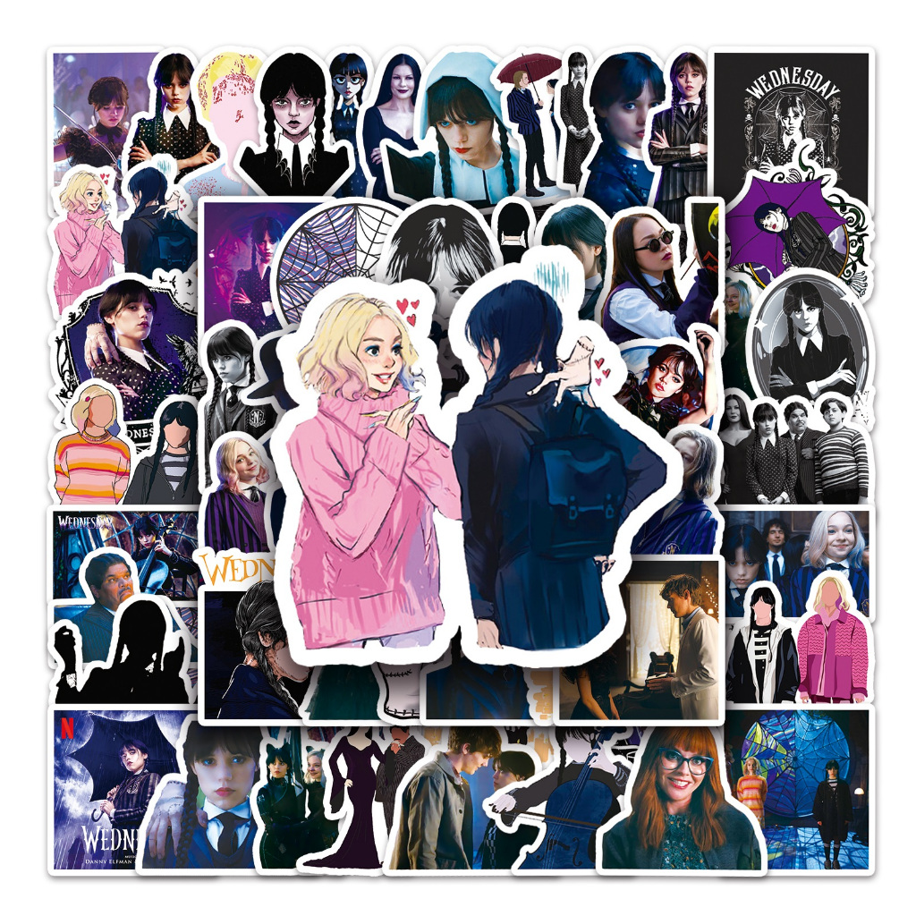 

Sticker Pack vinyl isi 50 pcs | anti air varian STICKER WEDNESDAY| glossy matte | laptop helm tumbl koper