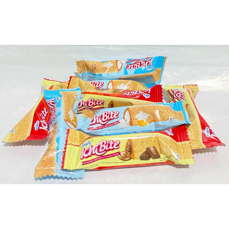 

[Eceran] Ichi bite Snack Bar with Filling Vanilla and Chocolate Milk Halal Snack Local import