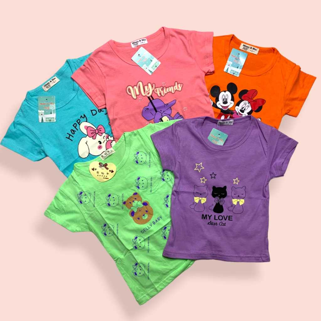 Baju Anak Perempuan Import Usia 1tahun-3Tahun|Kaos Import Anak Perempuan|Kaos Import Murah