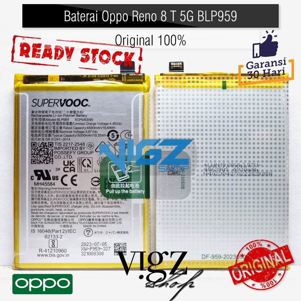 Baterai Oppo Reno8 T 5G BLP959 Original 100%