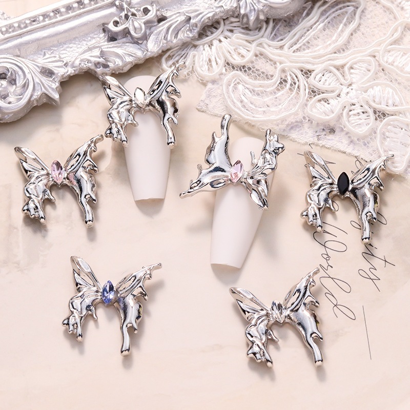 Nail Charm Kupu - Kupu Besar/ Hiasan Kuku Metal 3D Alloy/Ornamen Kuku Aesthetic/ Hiasan Kuku Kupu - 