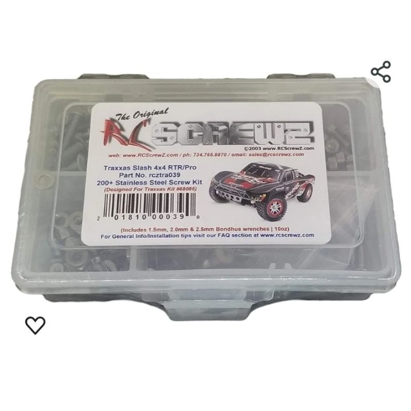 RCScrewZ - Kit de tornillos de acero inoxidable tra039 compatible con Traxxas Slash 4x4 68086 baud s