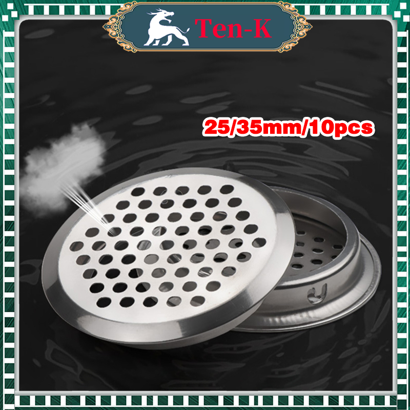 10pcs Lubang Hawa Ventilasi Bulat Lemari Stainless Lubang Hawa Rak Sepatu Cabinet Bulat Stainless St