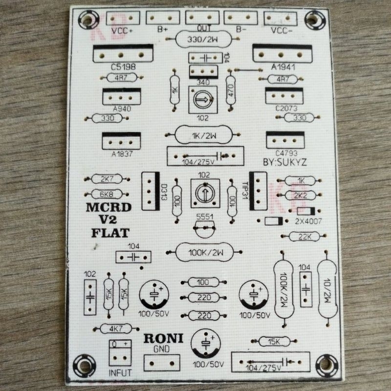 pcb power mcrd v2 flat FBR