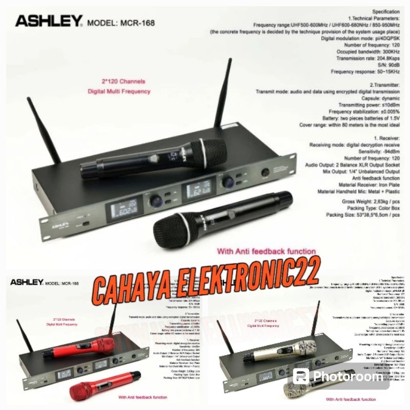 Mic Wireless Ashley MCR 168 / MCR168 Ashley Original