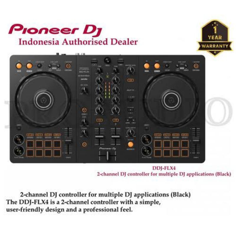 PIONEER DDJ FLX4 ORIGINAL GARANSI 1 TAHUN DDJ-FLX4