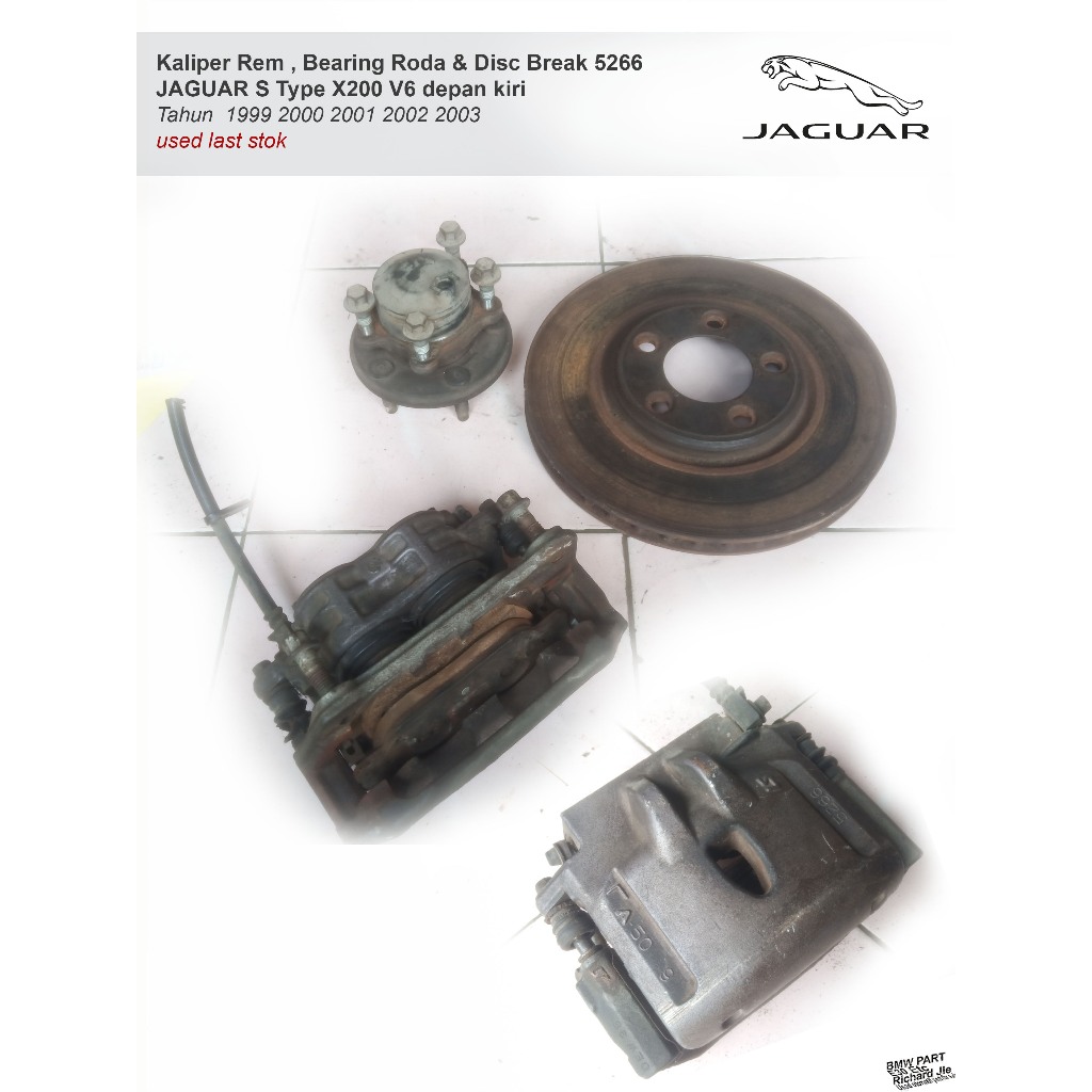 Kaliper Rem Bearing Roda & Disc Break 5266 JAGUAR S Type X200 V6 depan kiri