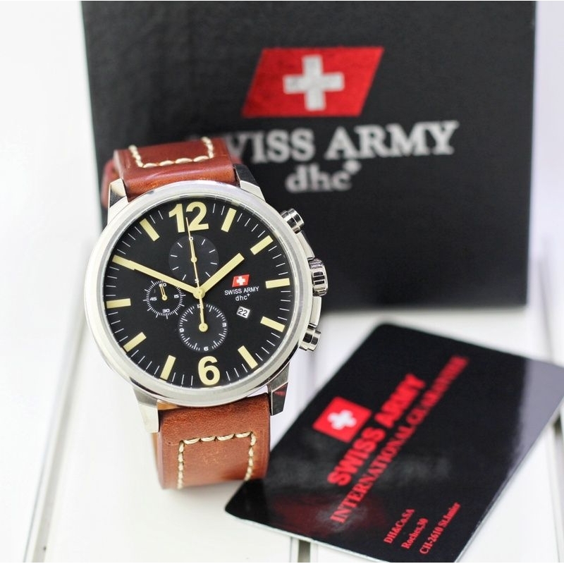 Jam Tangan Pria Swiss Army 2012 Original Chronograp Tanggal Aktif Free Box dan Kartu Garansi