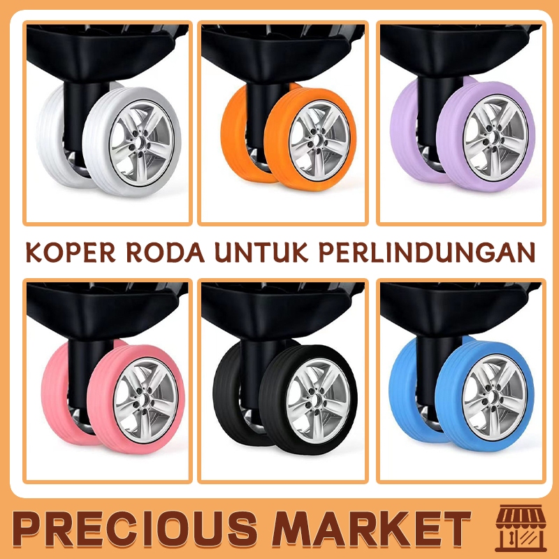 1Pcs Silikon Cover Pelindung Roda Koper Universal Luggage 360 Luggage Trolley Wheel Kursi Silikon Pr