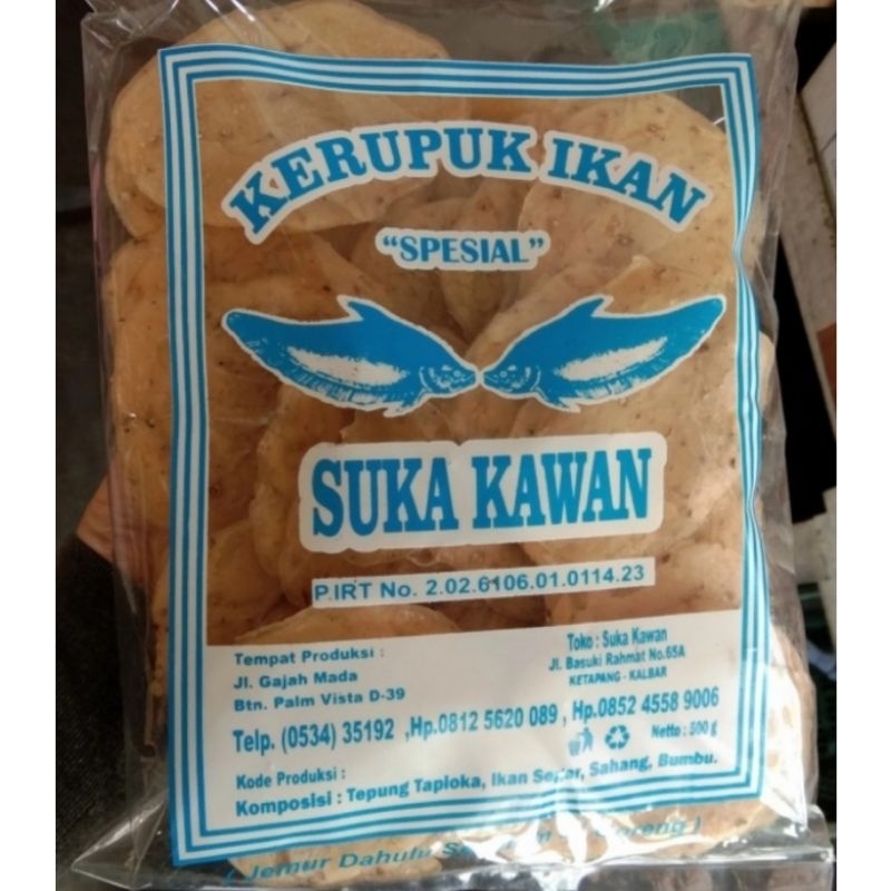 

Kerupuk Ikan SUKA KAWAN Spesial / Kerupuk Ikan Kalimat Barat / Kerupuk Ikan Belida / Kerupuk Ikan Belidak / Krupuk Ikan Mentah / Oleh Oleh Khas Pontianak