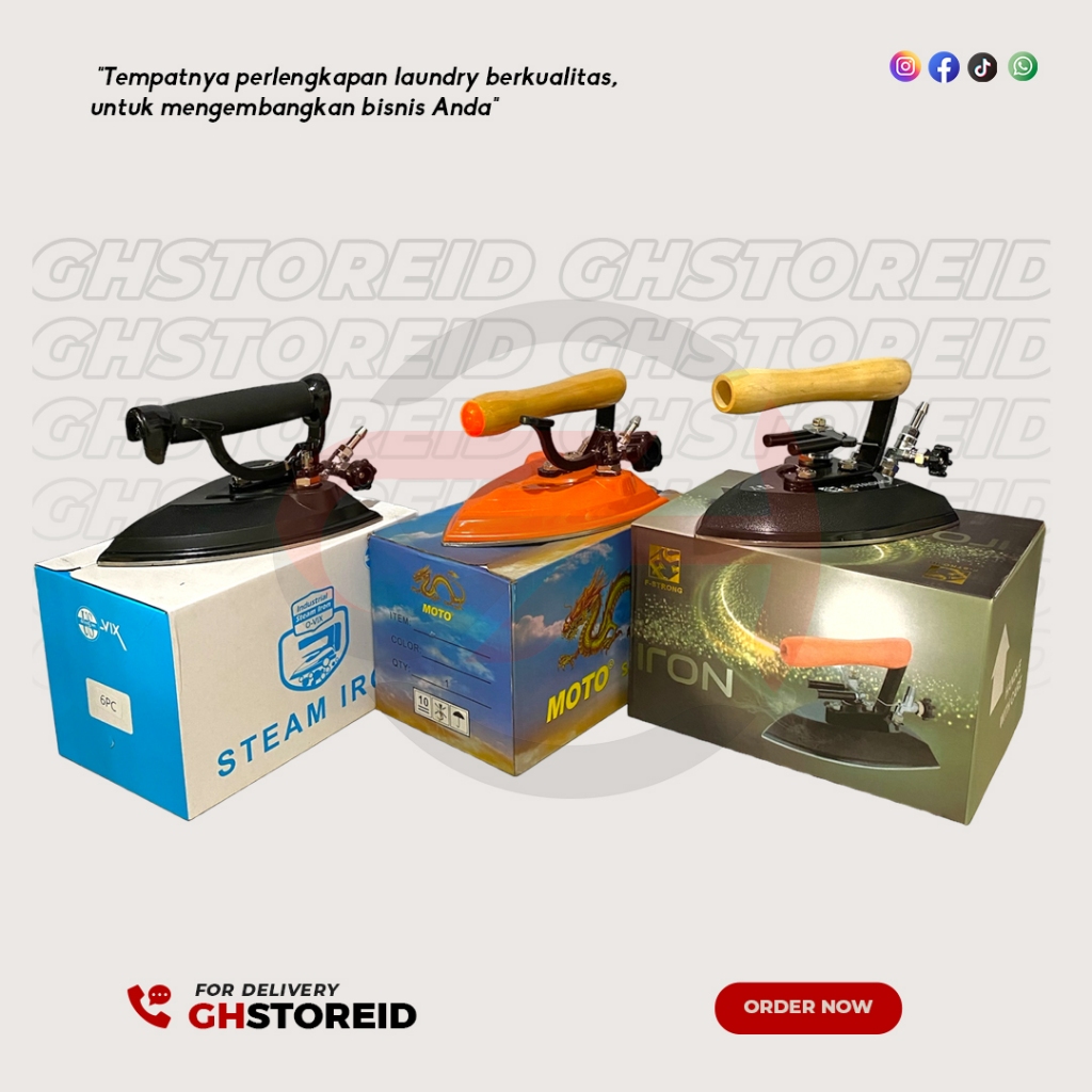 Kepala Setrika Uap Boiler Laundry gosokan uap