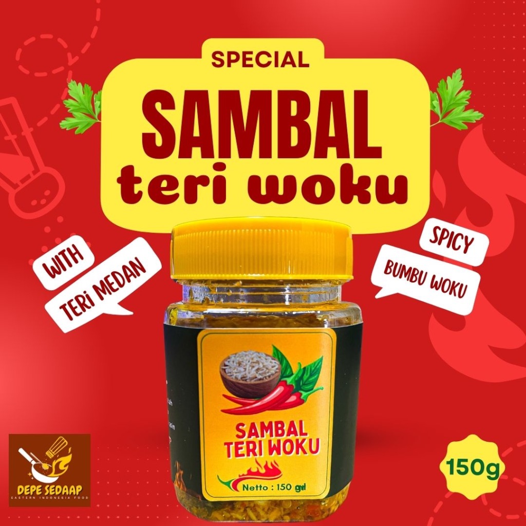 

Sambal teri woku pedas - sambal teri 150gr