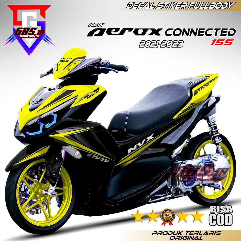 COD DECAL TERBARU decal sticker Aerox 155 New Connected Full Body Stiker Aerox New Desain List Nvx V