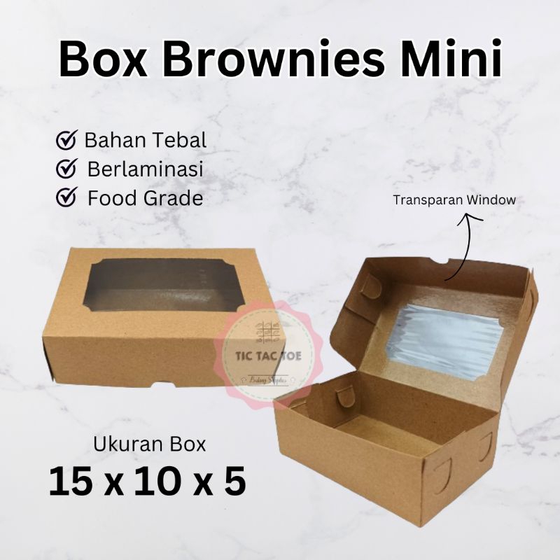 

Kotak Brownies 15x10x5/Box Brownies Mini/Dus Brownies/Kardus Cake/Karft Coklat Laminasi Box/Dus Cake Mini/Box Snack Mini