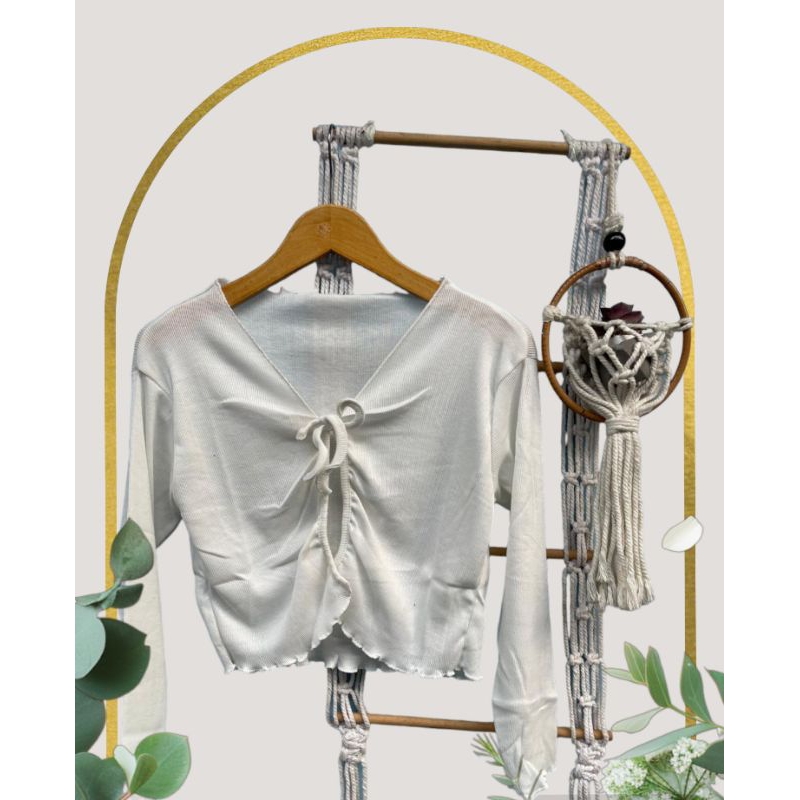 cardigan tali krop top