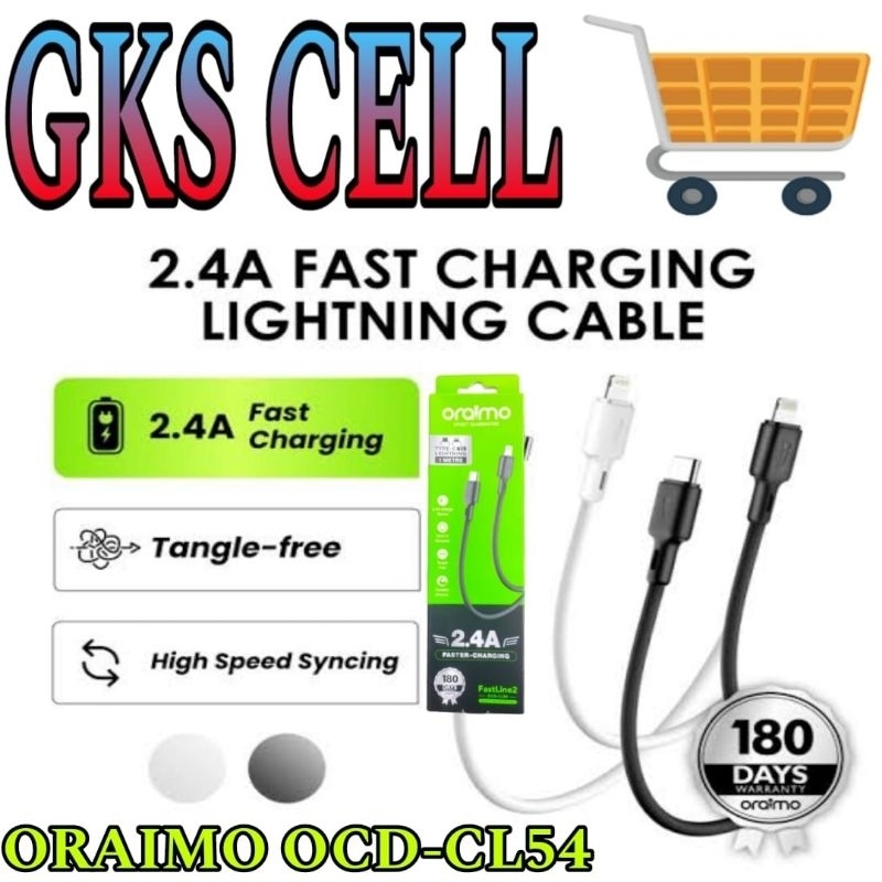 Oraimo FastLine 2 OCD-CL54 / OCD-115 Type-C to Lightning 2.4A Data Cable Kabel