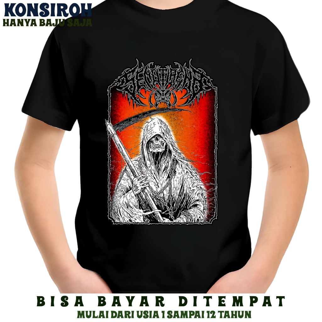 KAOS ANAK - KAOS DISTRO ANAK COWO TENGKORAK SABIT  - KAOS PREMIUM ANAK ANAK - BAJU UNTUK ANAK COWOK 