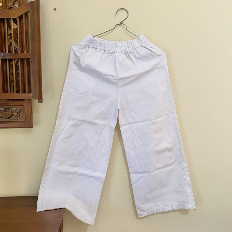 PRELOVED Celana Kulot Linen Broken White