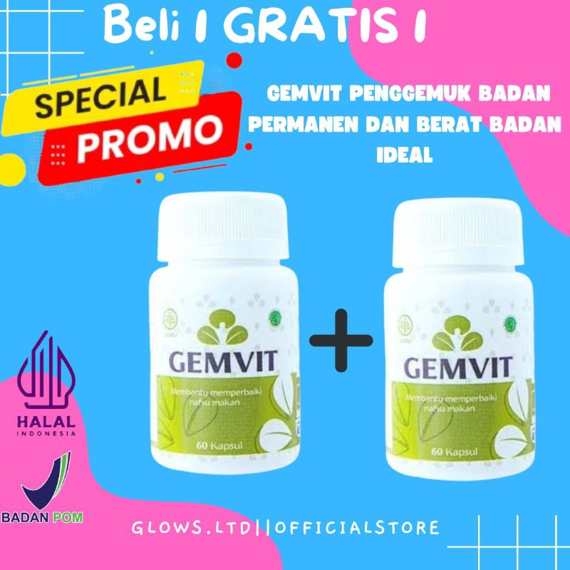 BIGSALEBeli 1 Gratis 1||GEMVIT Penambah Berat Badan Ideal Dalam 2-5 Hari Original 100%