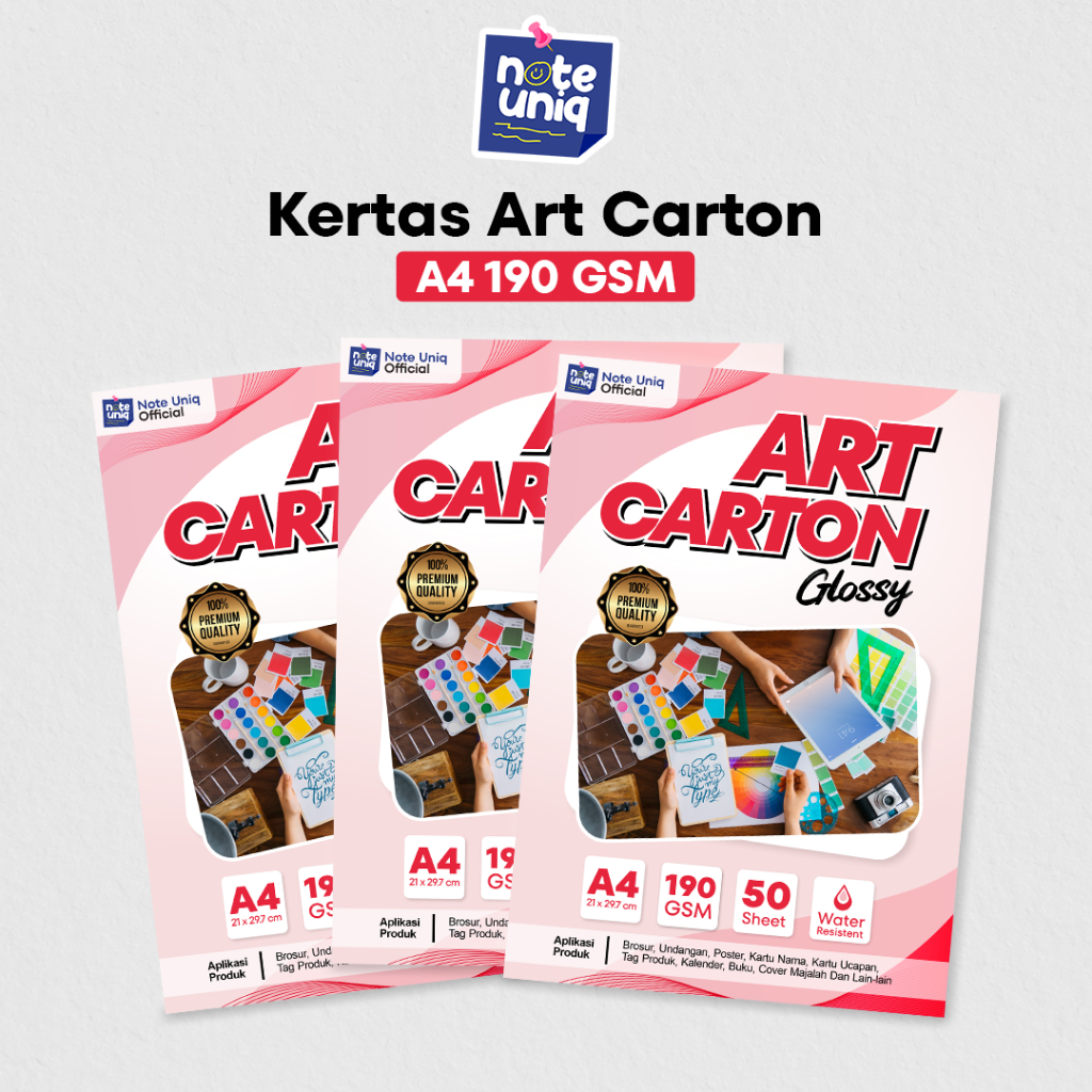 

Kertas Art Carton A4 190 GSM - Isi 50 Lembar