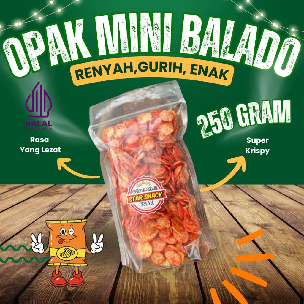 

Opak Mini Balado Pedas Gurih Bikin Nagih Cemilan starsnack cemal cemil