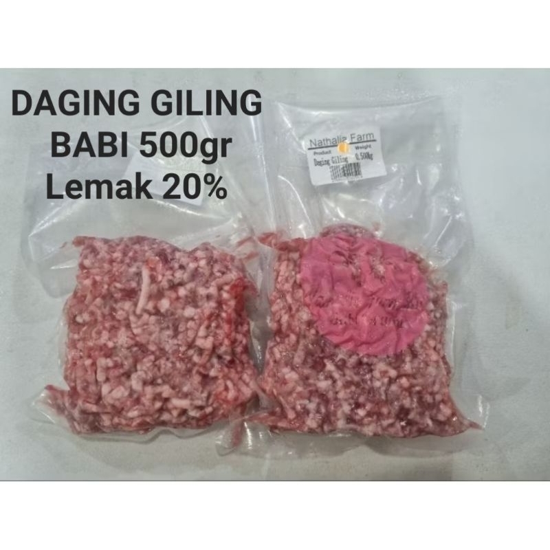 

daging babi giling dengan lemak 500gr / minced pork / babi organik