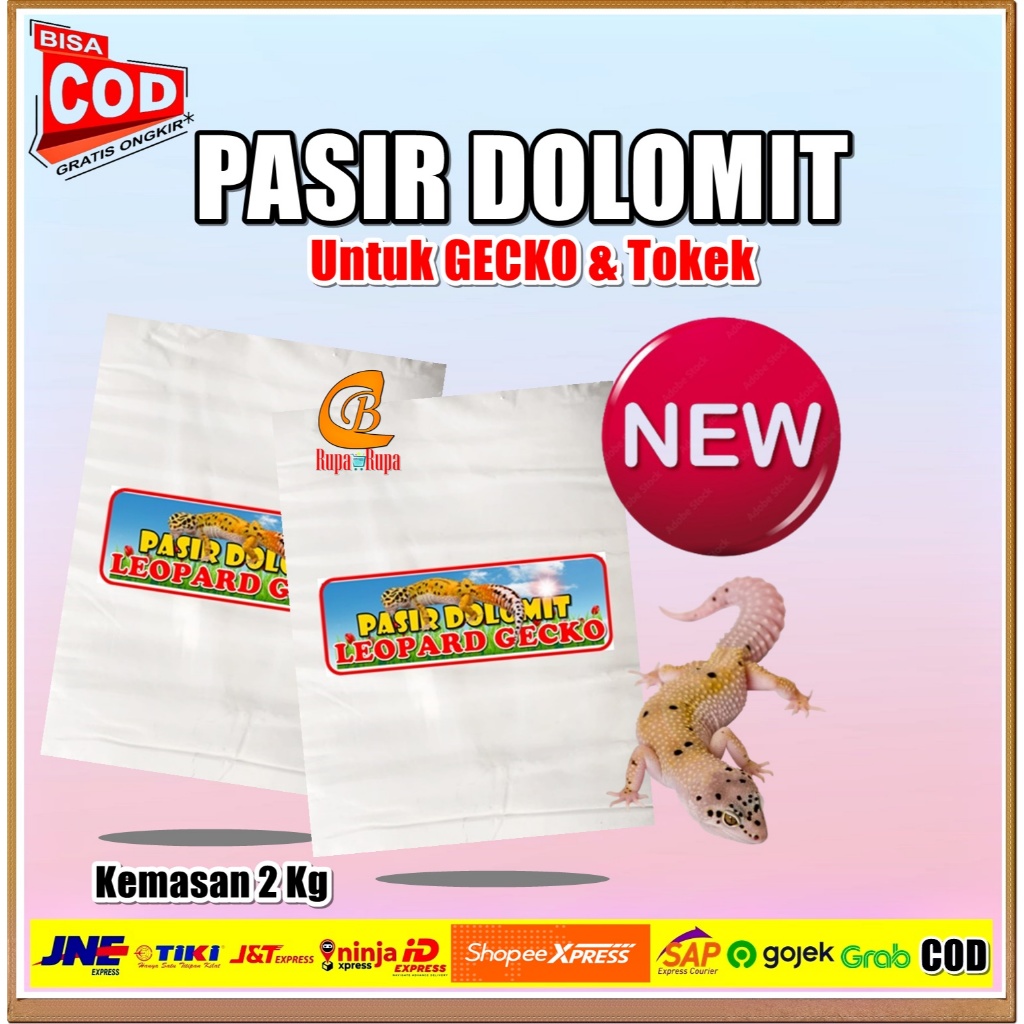 Pasir Gecko Pasir Leopard Gecko Pasir Dolomit Khusus Leopard Gecko Dan Tokek - Kemasan Repack 2 KG