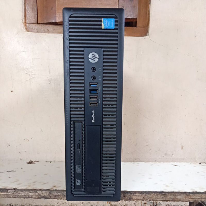 Cpu hp prodesk 600 G1 prosesor G3250T ram 8gb hdd 500gb
