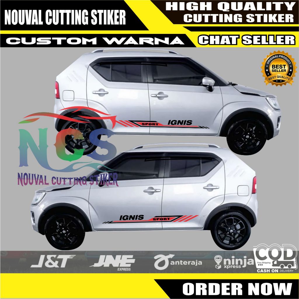 Stiker Sticker Cutting Mobil Lis Variasi Body Samping Suzuki Ignis Sport Terbaru