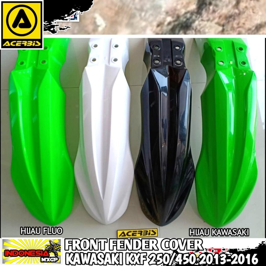 KAWASAKI KX - KXF 250 450 F 2013 2014 2015 2016 - ACERBIS FRONT FENDER COVER - SPAKBOR DEPAN SET ADV